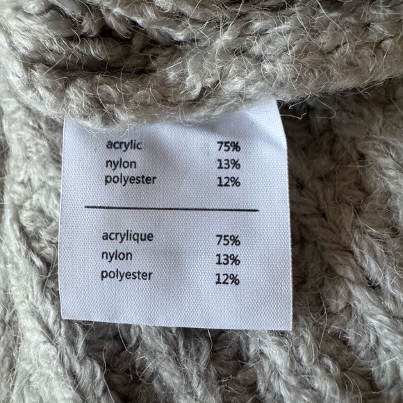 OAK + FORT light grey boxy chunky oversized cropped sweater womens size large - Picture 13 of 14